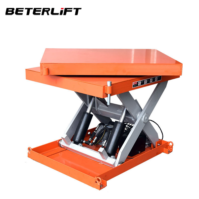 4000kg Load Capacity Automatic Scissor Hydraulic Lift Electric Turn Table with Round Rotary Turning Platform
