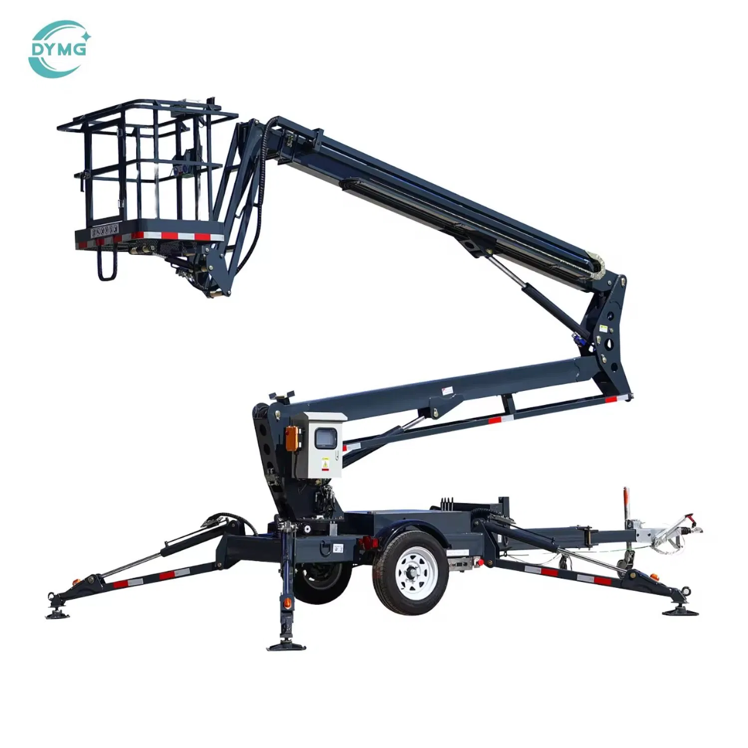 Dymg 10m 12m 14m 16m 18m 20m 22m Electric Hydraulic Self Walking Trailer Towable Boom Lift Articulated Boom Lift Telescopic Cherry Picker Spider Boom Lift