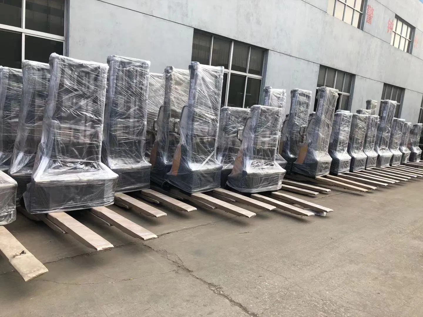 1500kg 2000kg Lifting Height 1600mm-3500mm Battery Manual Telescopic Hydraulic Mini Reach Forklift Pallet Electric Stacker