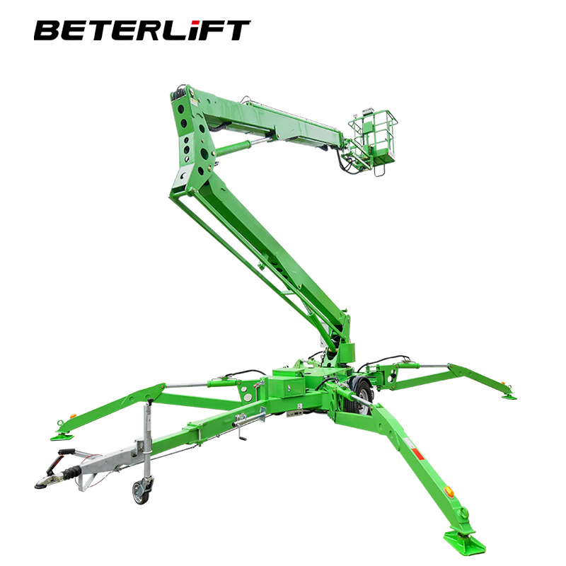 22m Tractor Towable Cherry Picker with Tool Basket and Four Stable Outriggers