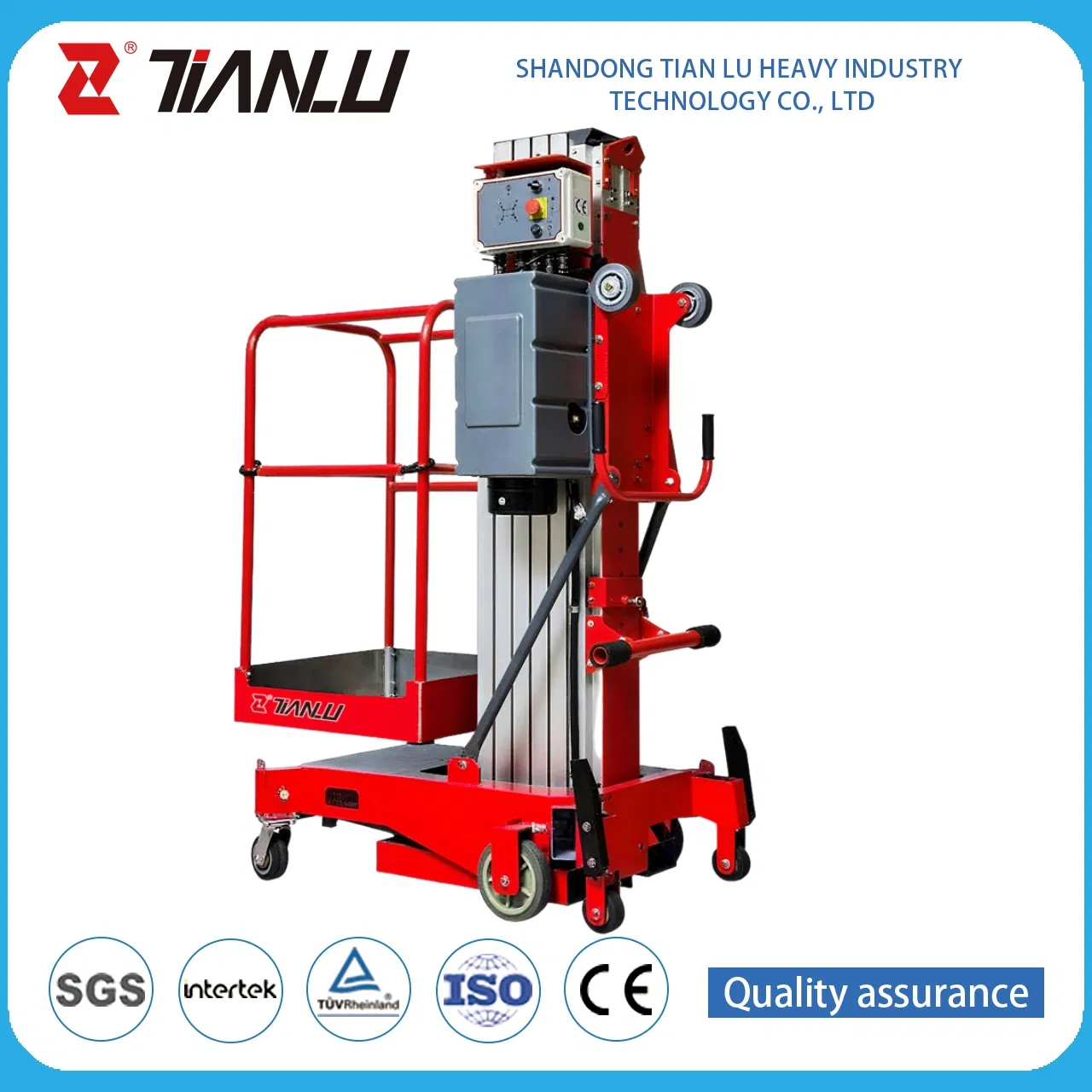 Factory Direct 10 Meter Hydraulic Single Mast Lift for Warehouse Maintenance Tasks