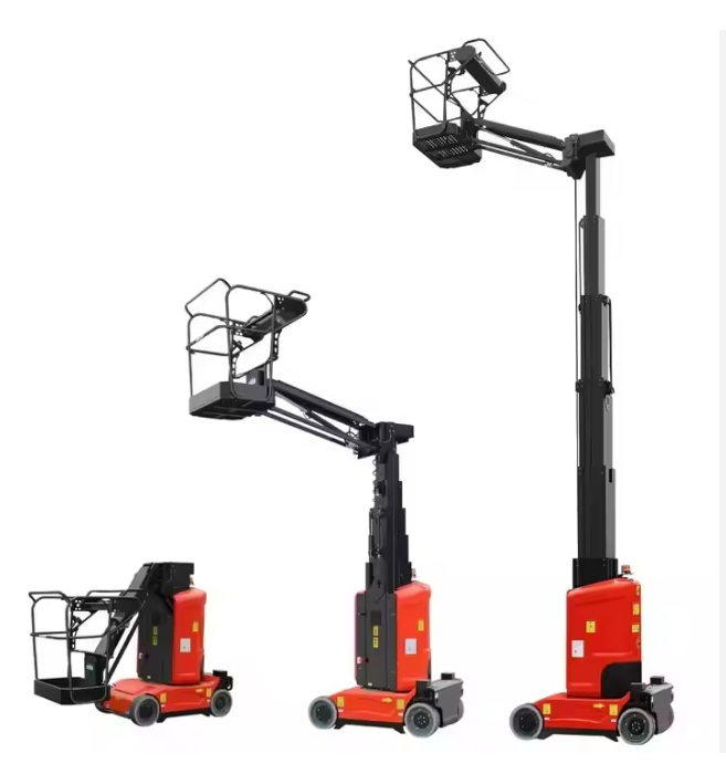 9.2m 11m 200kg Small Aerial Work Platform Self Propelled Vertical Telescopic Mast Boom Man Lift with Jib