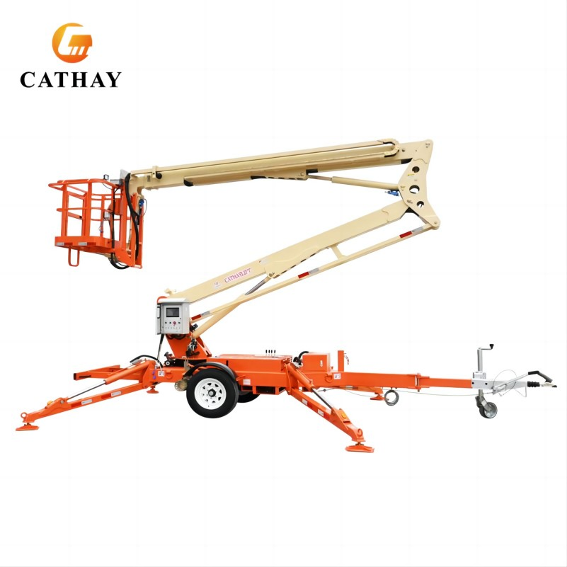 10m to 24m Hydraulic Aerial Work Manlifter Work Platform Towable Telescopic Boom Lifting Cherry Picker