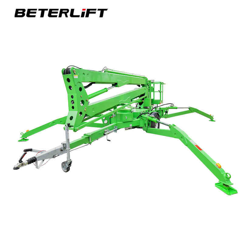 22m Tractor Towable Cherry Picker with Tool Basket and Four Stable Outriggers