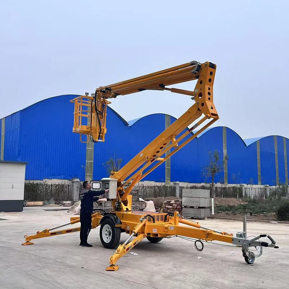 Electric Diesel 12m 18m 22m Towable Trailer Articulated Necelle Cherry Picker