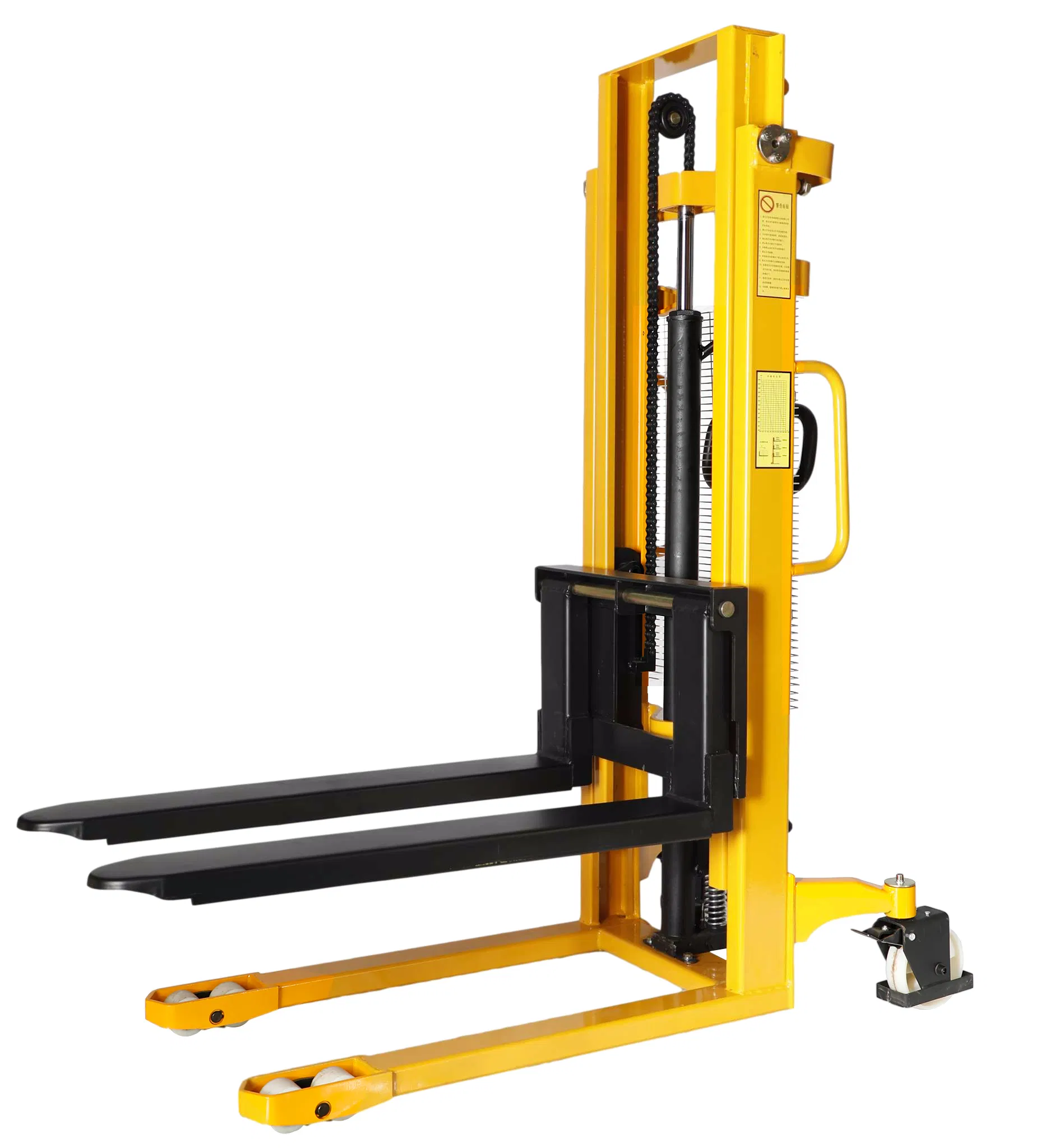 Reliable Manufacture 1ton 1.5ton 2ton 2m 3m Industrial Hydraulic Manual Stacker Pump Adjustable Fork Lift Steel Hand Lifting Equipment Pallet Stacker Forklift