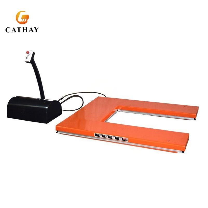 U Shape E Super Low Profile Stationary Hydraulic Scissor Lift Table