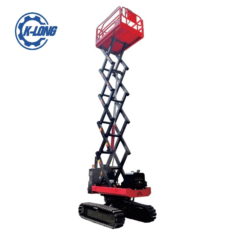 8m 10m 12m 300kg 450kg Crawler Hydraulic Portable Scissor Lifts/Outdoor Rough Terrain Scissor Lift
