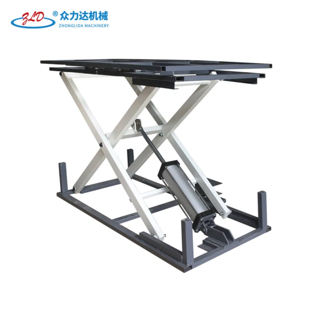 One-Button Lifting Rotary Height Adjustable Pneumatic Lift Table for Furniture Bonding