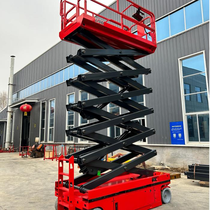 Vmax 14m Heavy-Duty Electric Scissor Lift - 350kg Payload &amp; Rough Terrain Option for Outdoor Projects