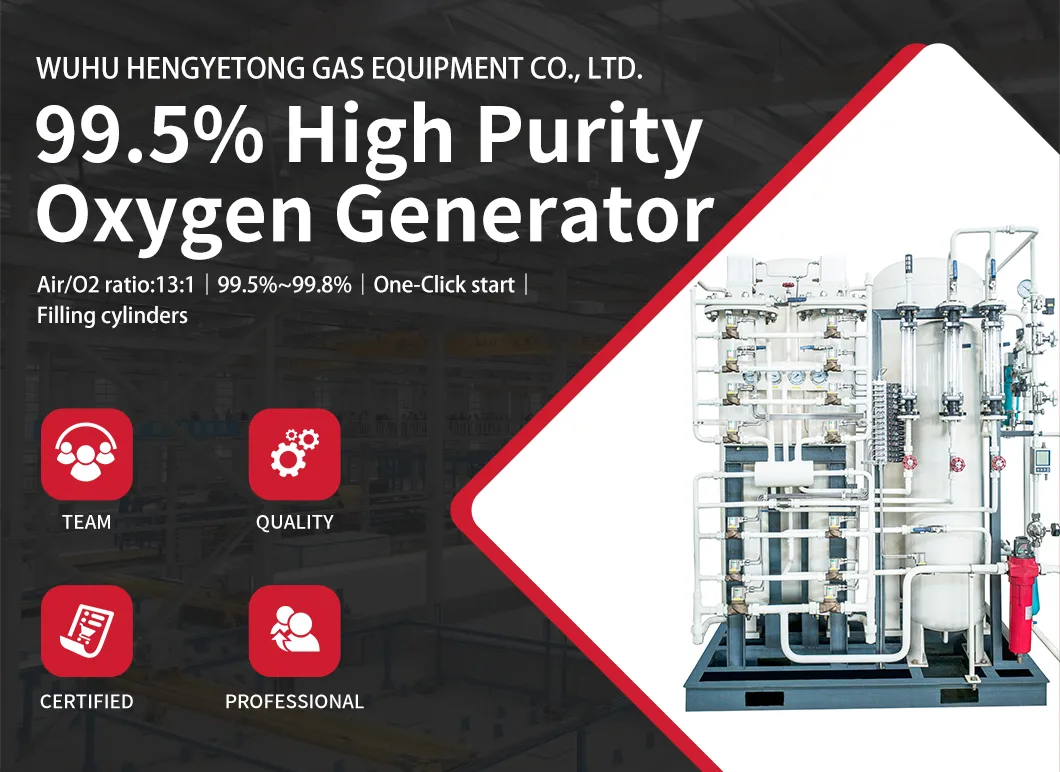 Low Energy Consumption Psa Oxygen Generator 13: 1 Air Oxygen Ratio High Purity Oxygen Filling Machine