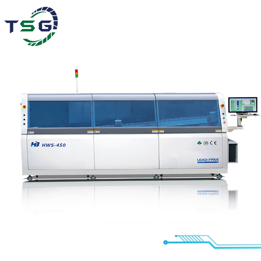 هاوباو Hws-350-N آلة لحام الموجة الخالية من النيتروجين - معدات لحام ثنائية الموجة منخفضة الأكسجين للدوائر المطبوعة ذات الاعتمادية العالية للإنتاج الضخم