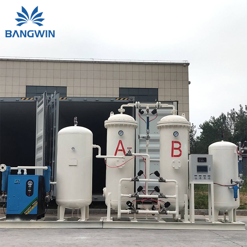 بانغوين جودة عالية 93%+-3% 60m3/H صناعي طبي على-site مثبت على skid التحكم PLC مصنع مولد الأكسجين آلة صنع الأكسجين O2 معدات