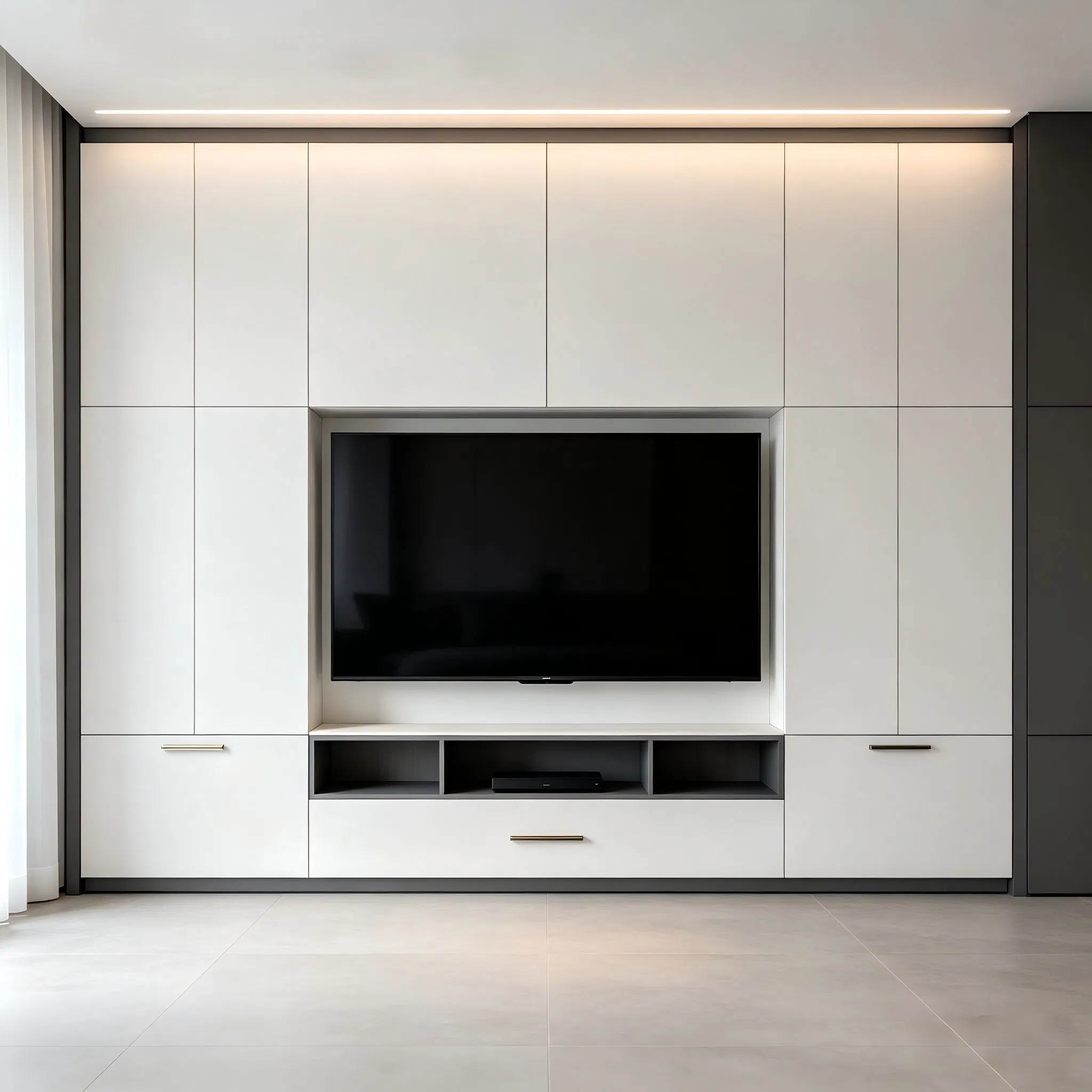 No / Drawer Slides Included Hinges LED Lighting Option Media Console