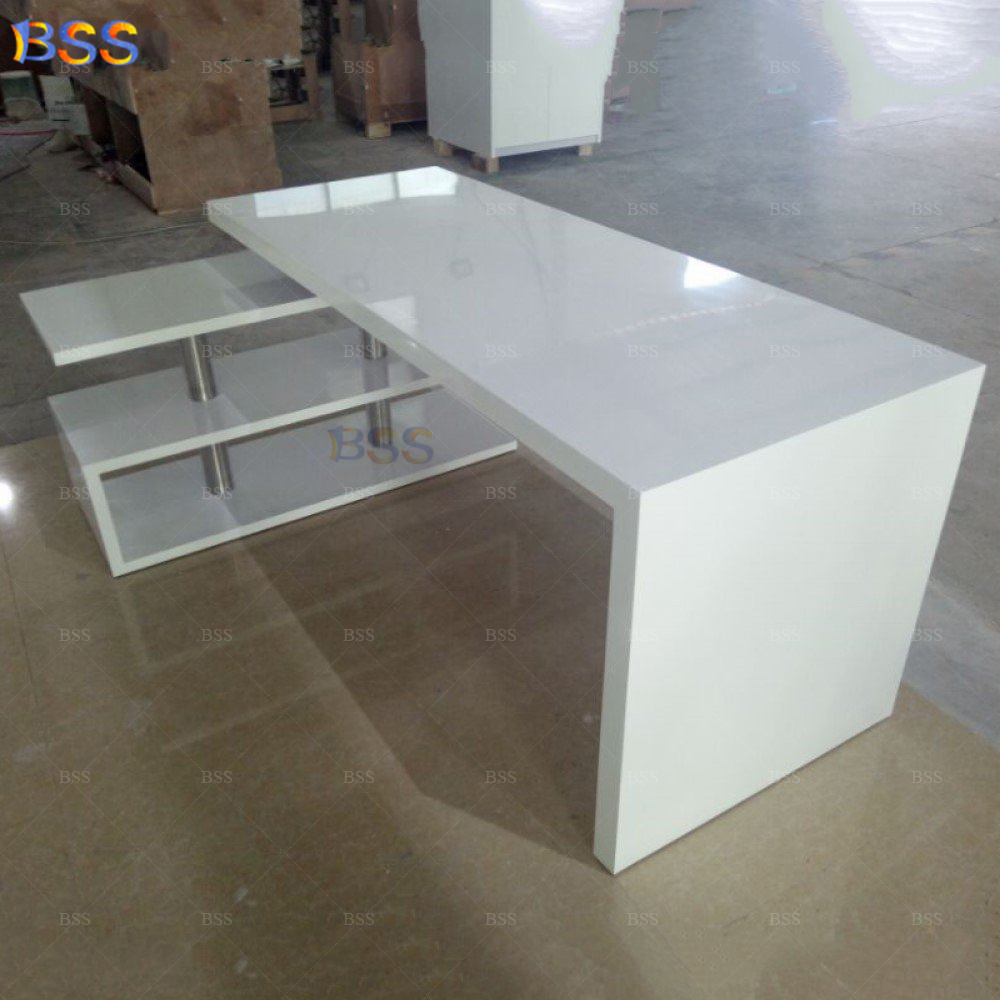 Small White Office Table Desk for Home Modern Secretary Desk Contemporary Luxury Executive Boss Office Computer Desk