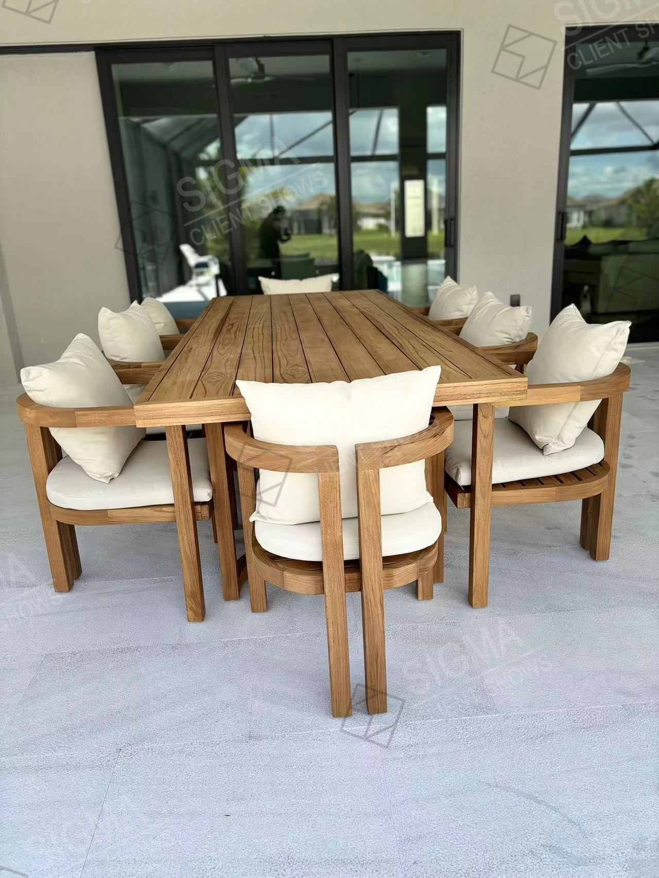 Teak sofa set view 1