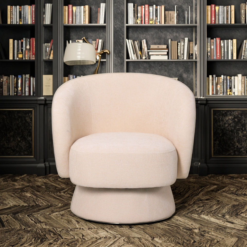 Modern PU Tufted Comfortable Reclining Accent Sofa Chair Fabric Upholstered Arms Swivel Home Office Bedroom Living Room Hotel