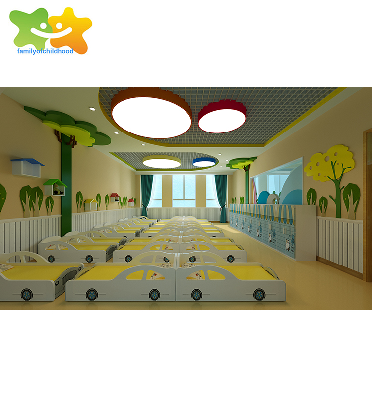 Field Theme Light Blue Wooden Small Class Kindergarten Kids Bedroom Room Furniture Beds