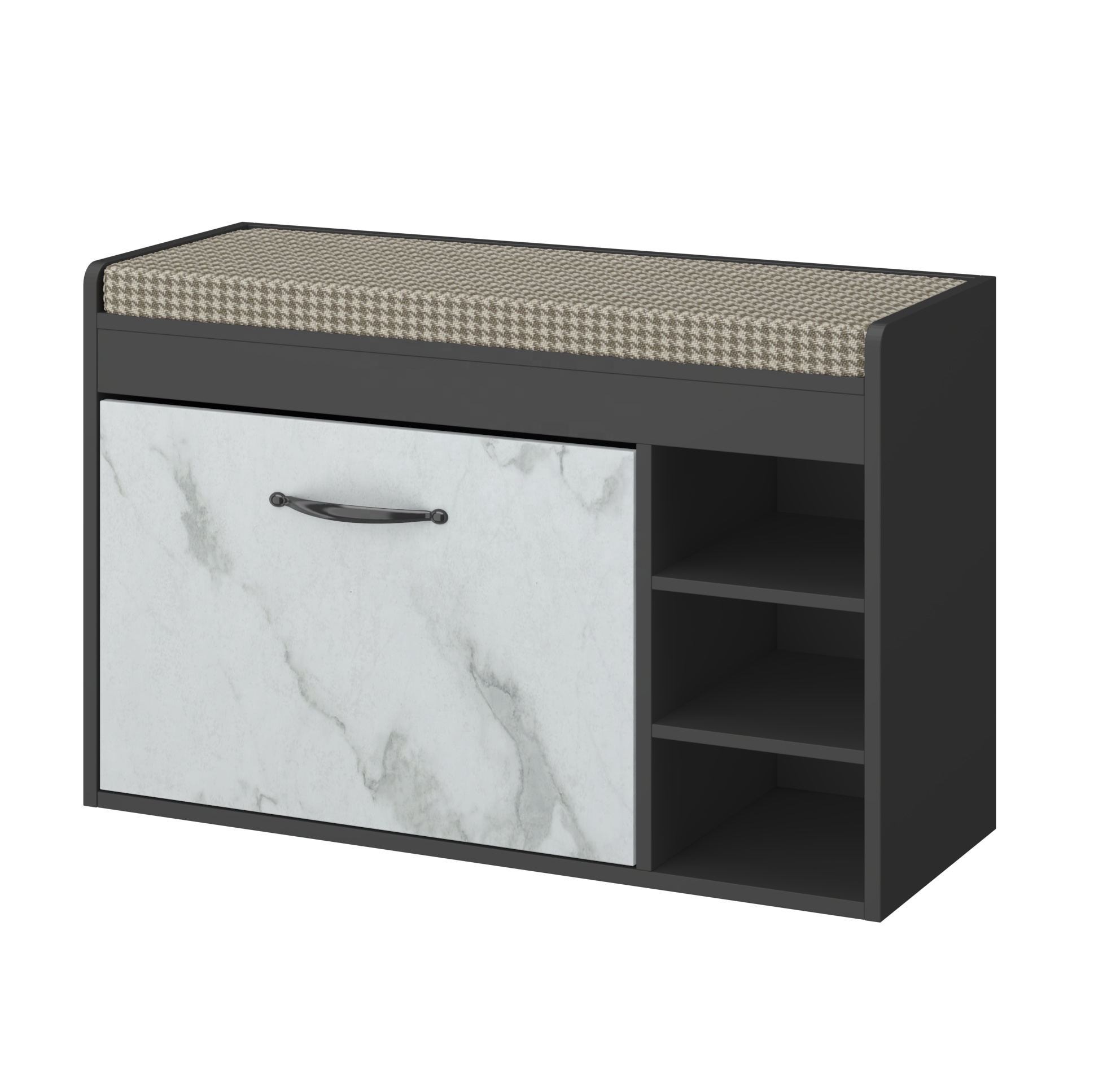 Better Home Rustic Farmhouse Eco Particle Board Shoe Storage Cabinet Bench for Living Room Entryway Mudroom Shoe Rack