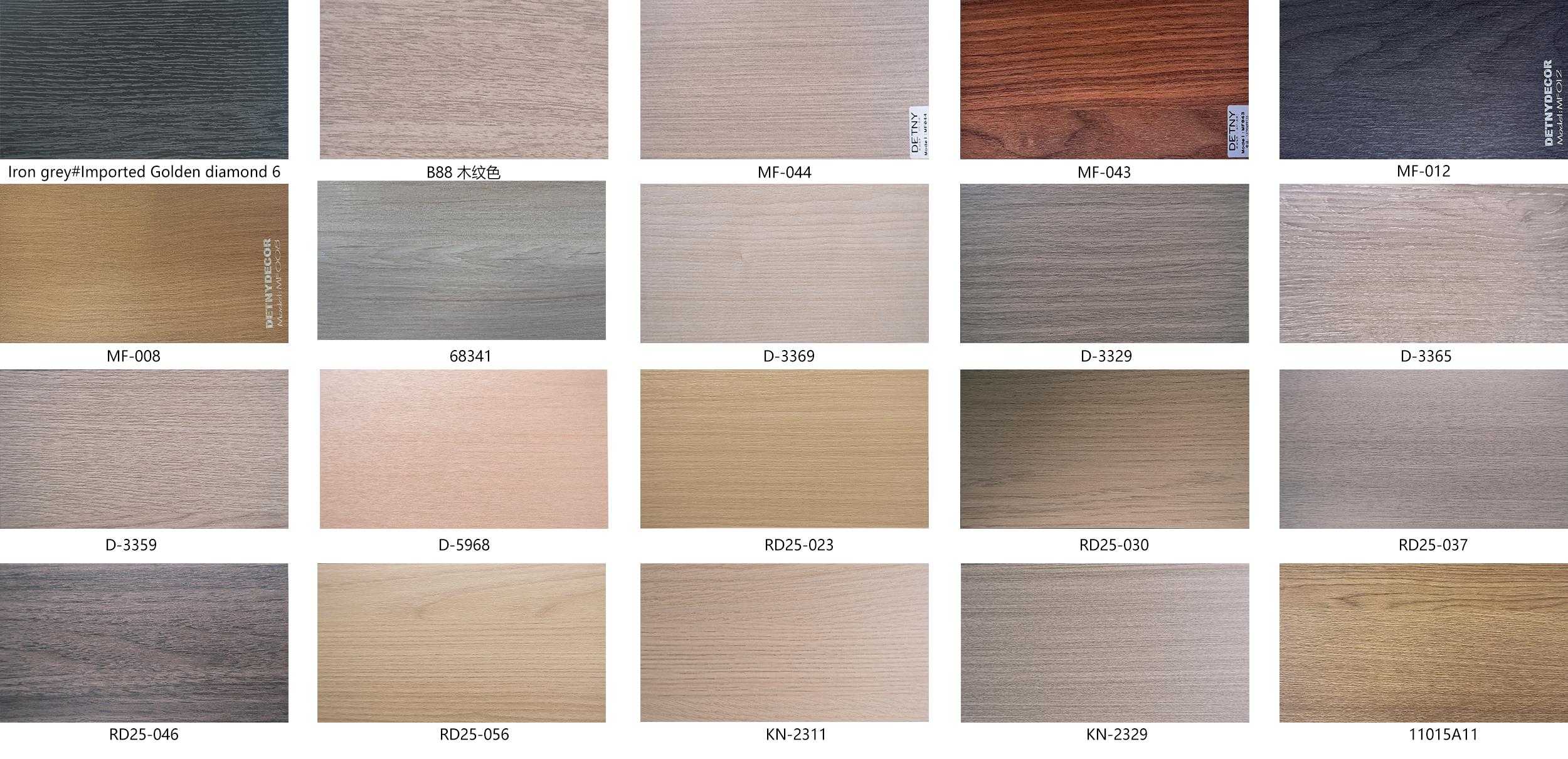 Wardrobe panel color samples