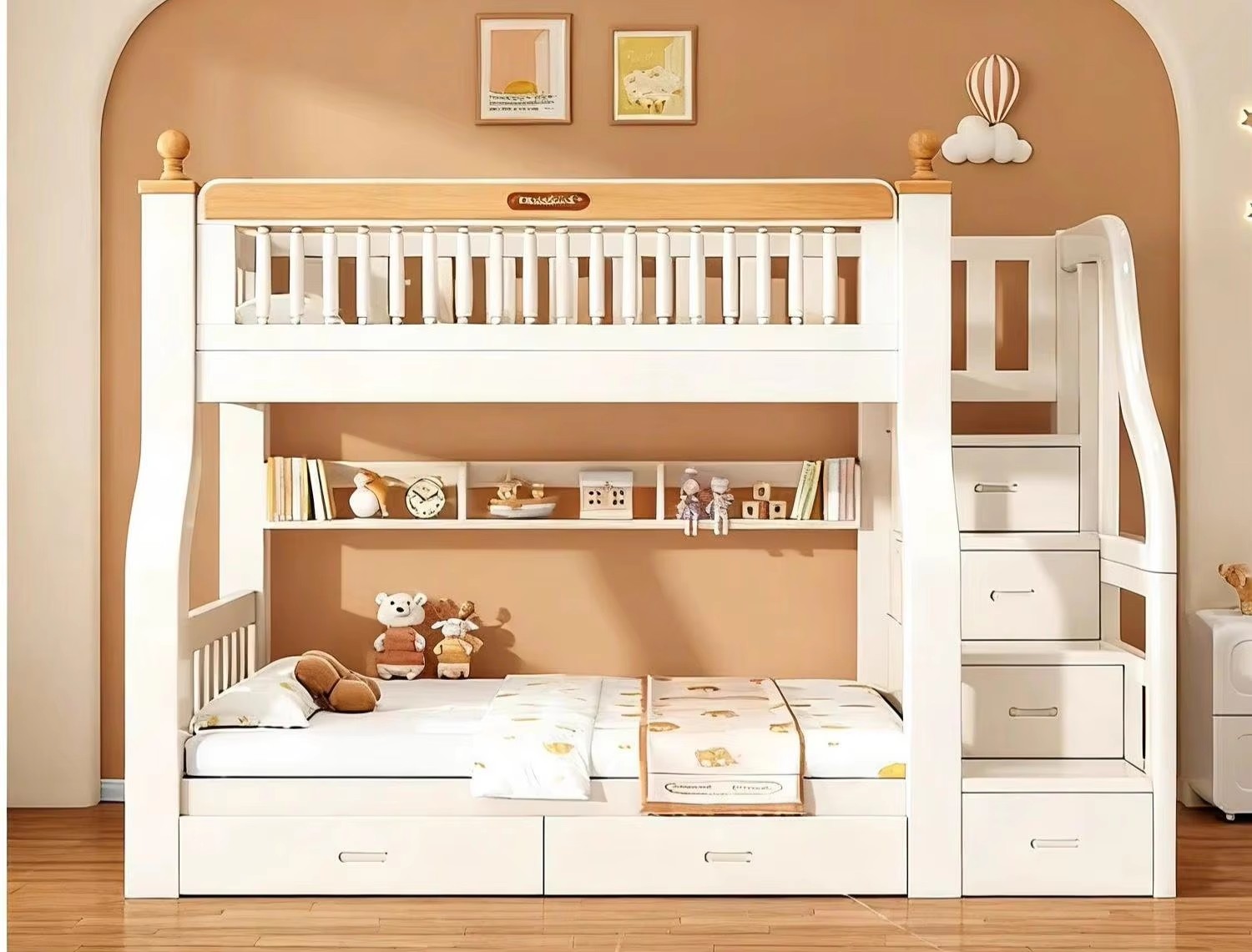 Contemporary Solid Bunk Bed For Minimalist Interiors And Multi-Generational Family Co-Living