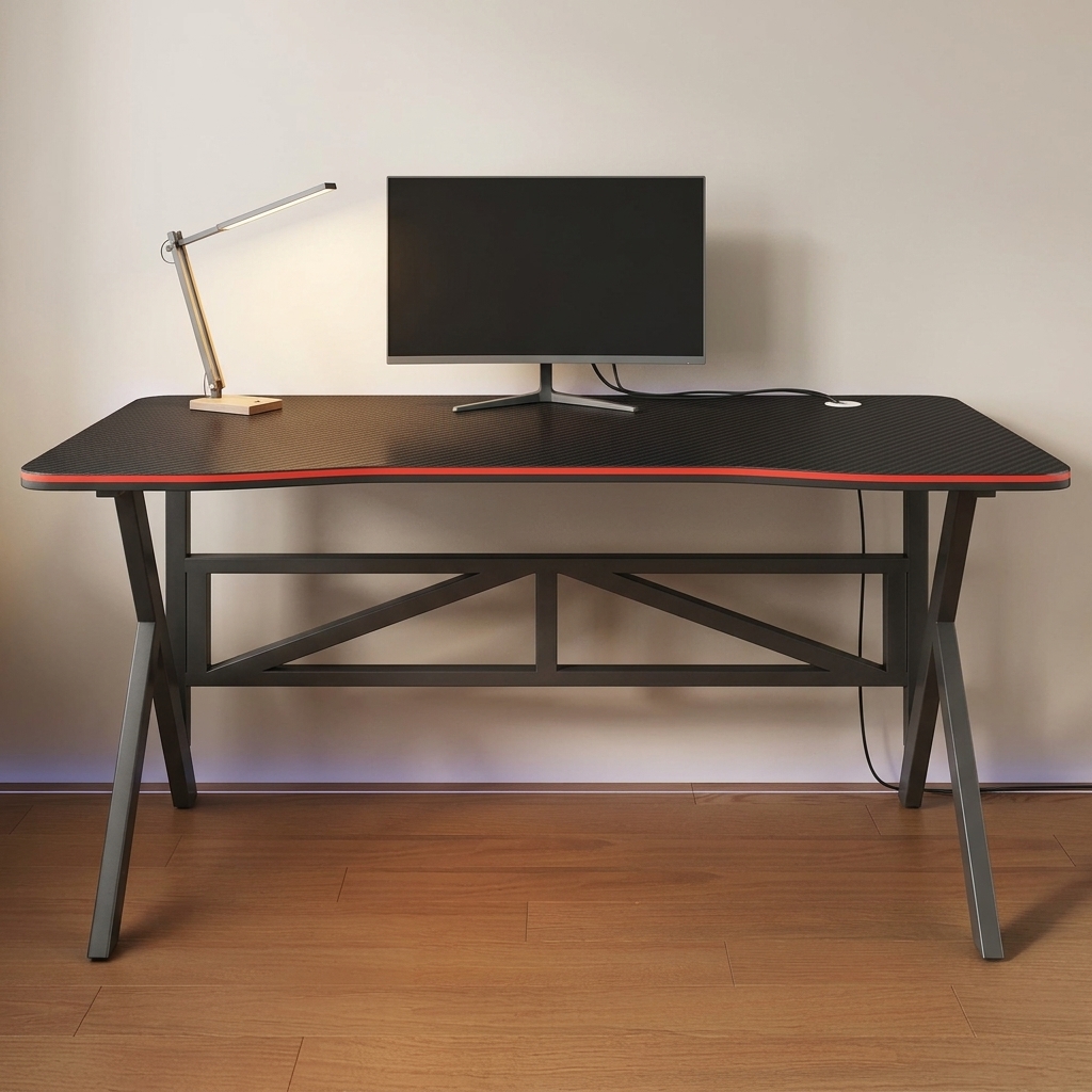 Wholesale Modern Home Furniture K-Shaped Thickened Frame Gaming Table Desk Groove Design Desktop Esports Computer Table