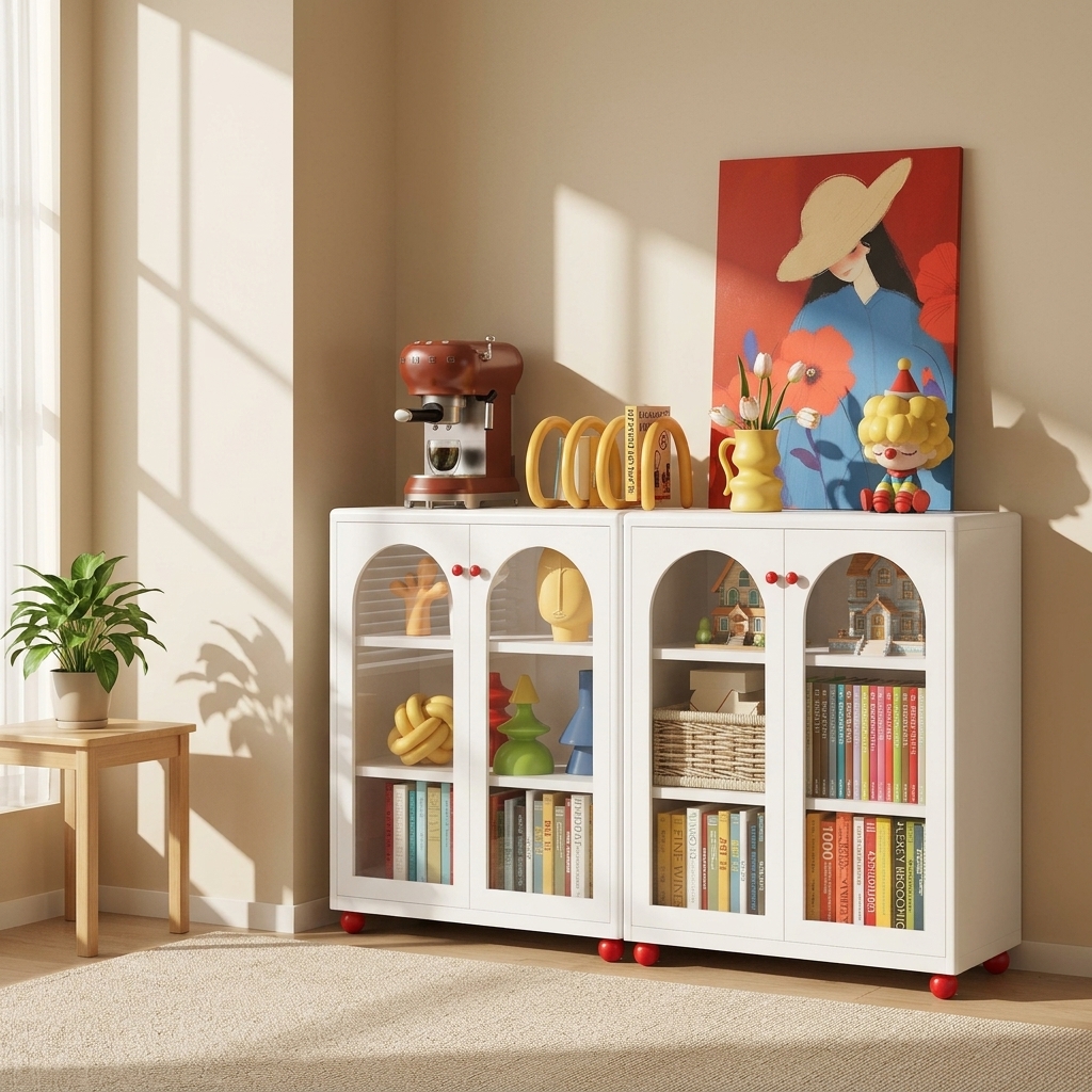 Versatile Sideboard Buffet Cabinet Steel Dining Storage Cupboard with Adjustable Shelves Modern Credenza Home Office School