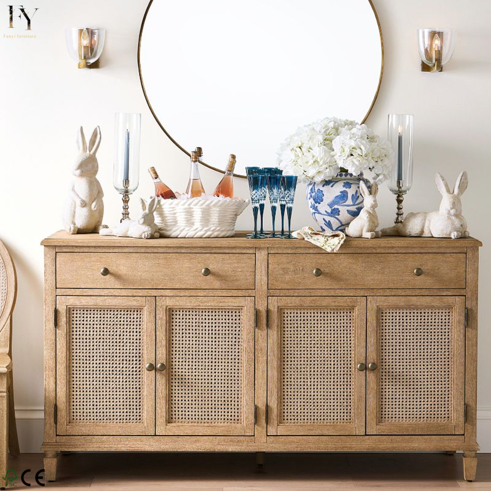 High Quality Solid Oak Sideboard Buffet Cabinet With Storage For Dining Room And Kitchen Home Furniture