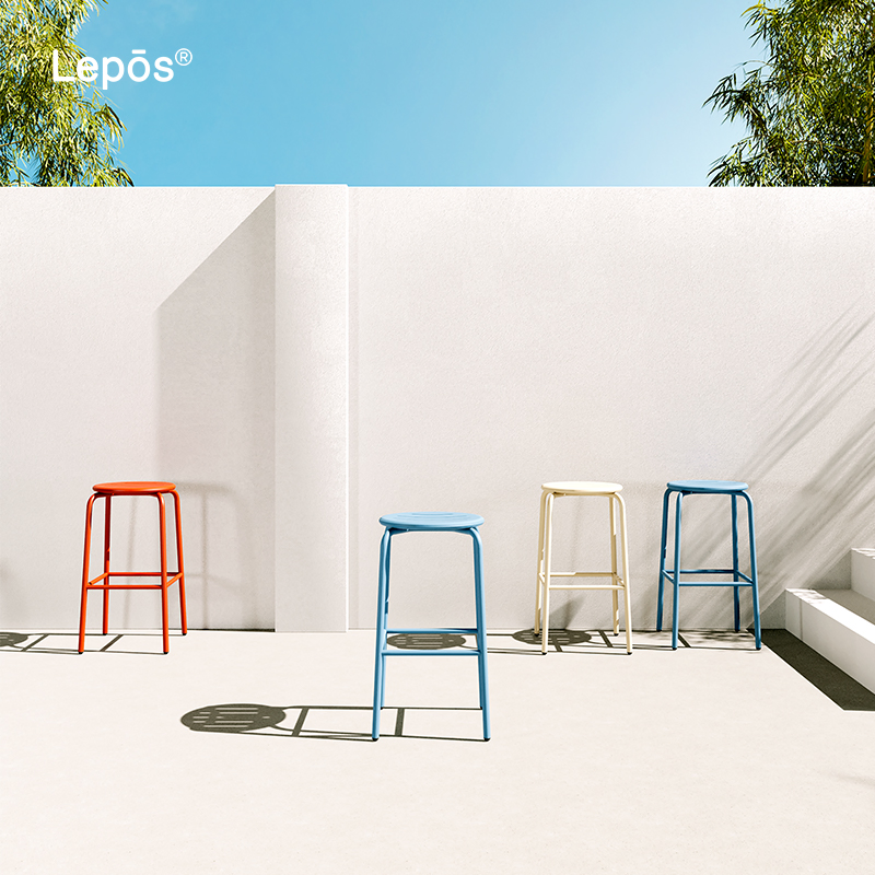 Commercial Furniture Indoor Home Bar Chairs Kitchen Lab Stool Counter Stool Outdoor Hotel Patio Cafe Round Aluminum Bar Stool