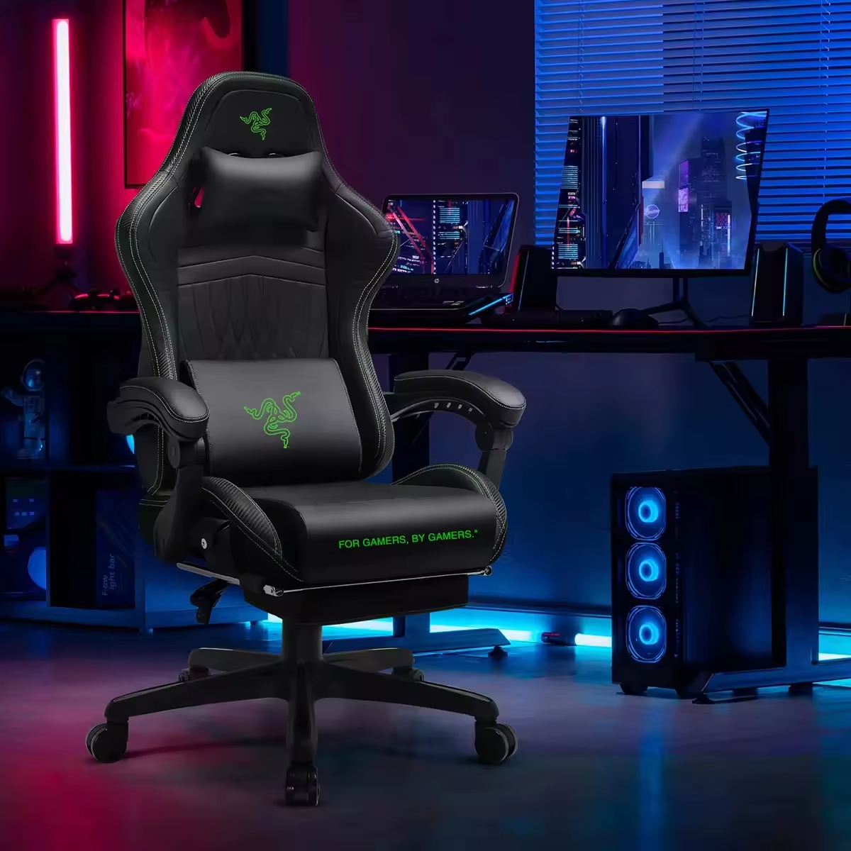 Razer Ergonomic Zero Gravity Gamer Racing Chair Custom Logo High Quality Massage Cooling Computer Adjustable Height Gaming Chair