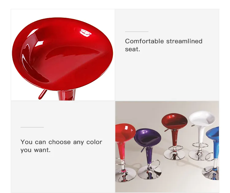 Cheap Adjustable Lifting Swivel ABS Plastic Kitchen Restaurant Counter Bar Stools for Sale Detailed Photo 1