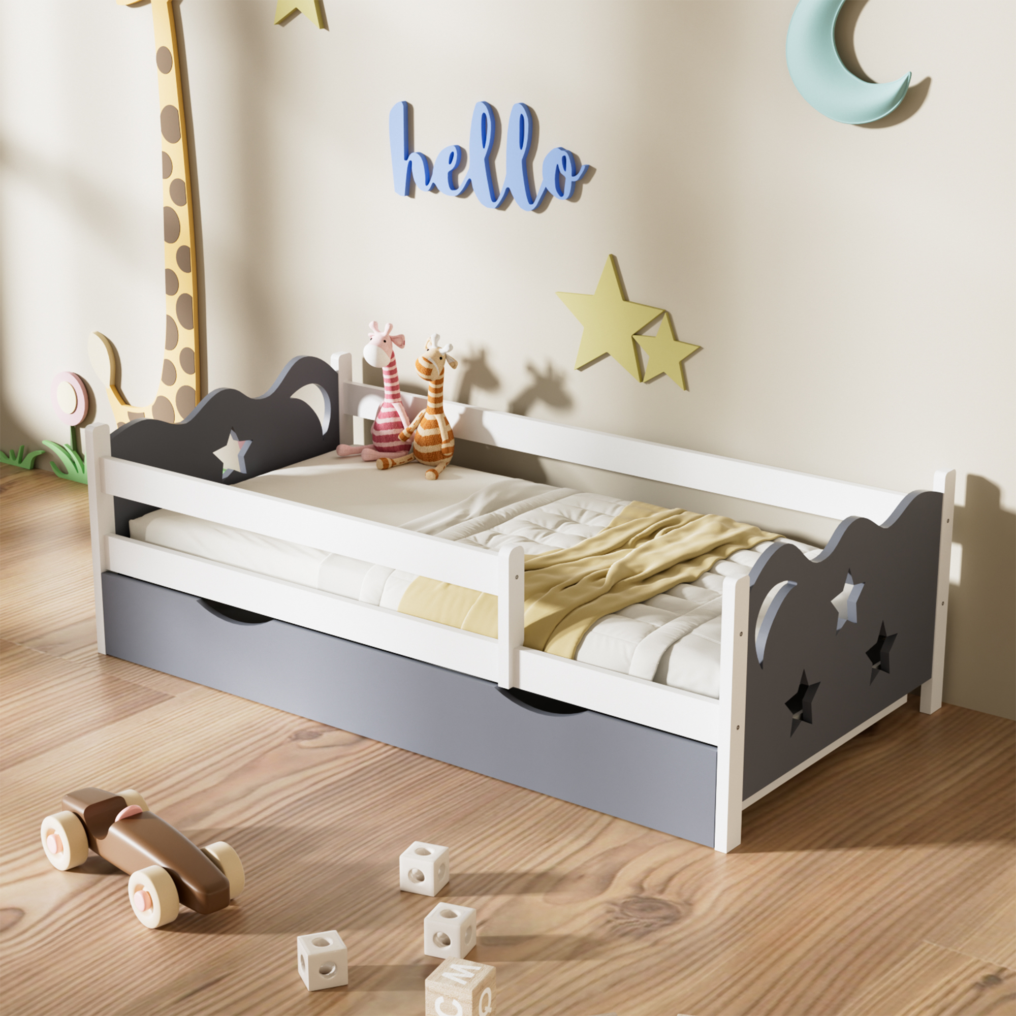 Modern European Design MDF Children's Bunk Loft Bed Kids' Furniture Wooden Children's Bed