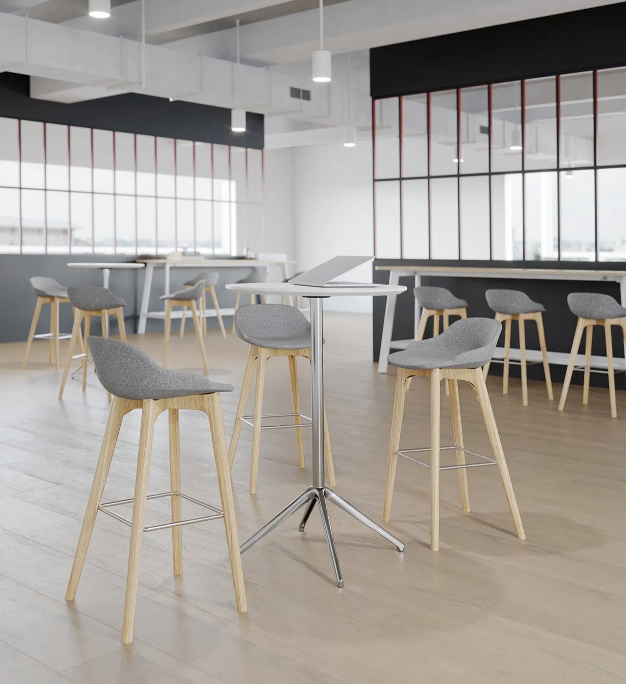 Modern Nordic Counter Bar Chair Barstools PP Sureface Light Metal High Kitchen Stool for Home Bar Steady Feature
