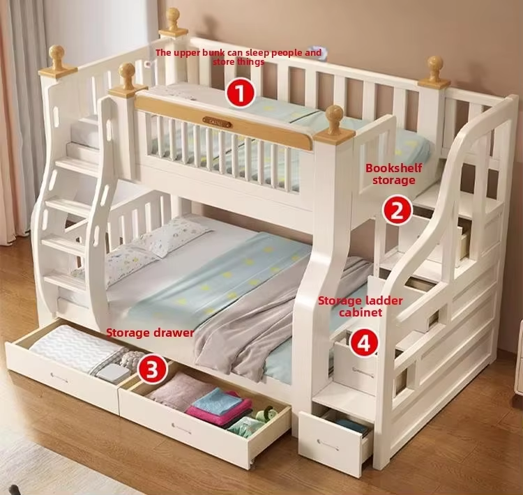 Contemporary Solid Bunk Bed For Minimalist Interiors And Multi-Generational Family Co-Living