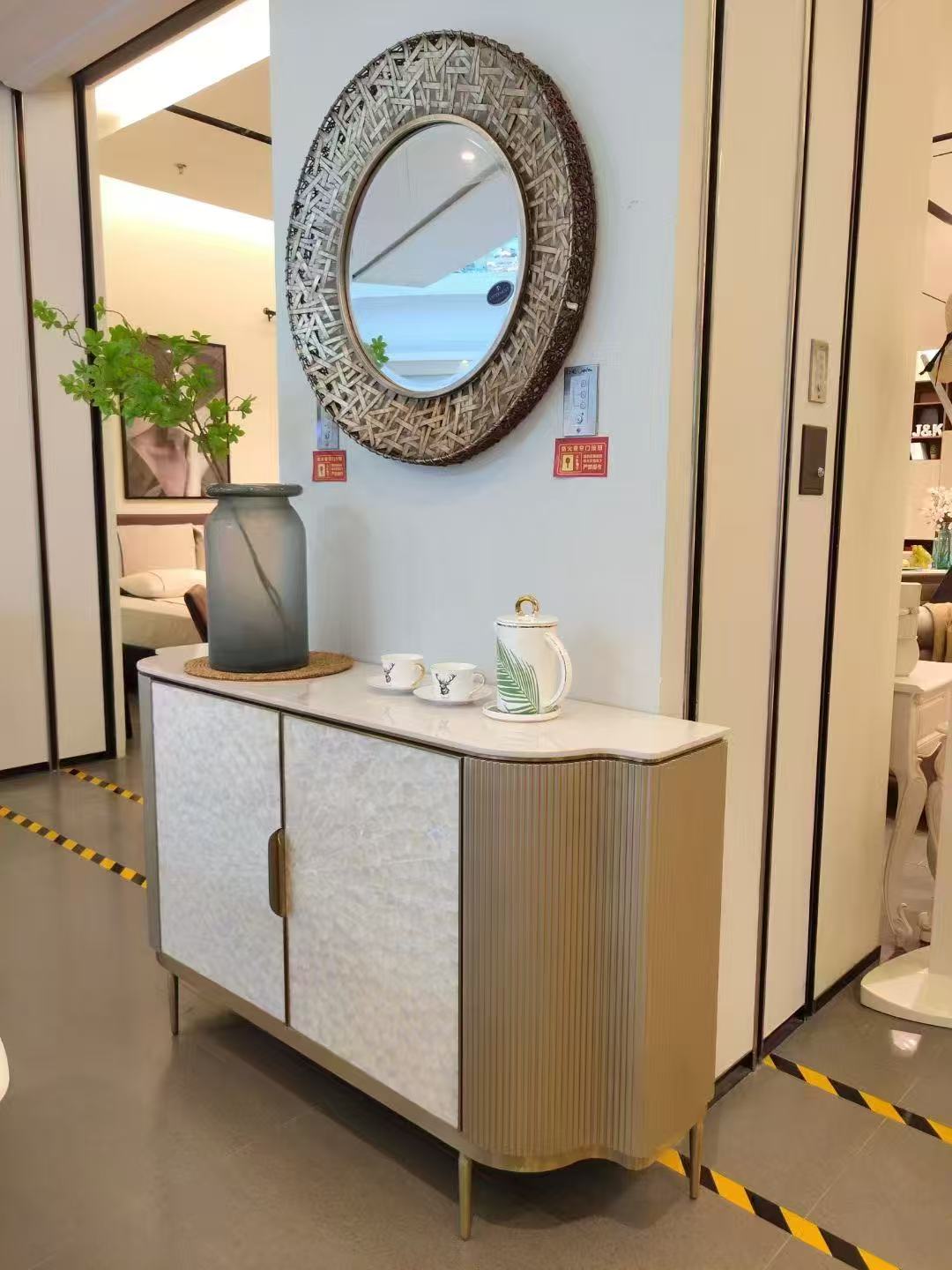 Italian Luxury Sideboards Buffet Cabinets Modern Marble &amp; Wood Frame Gold Storage Home Furniture
