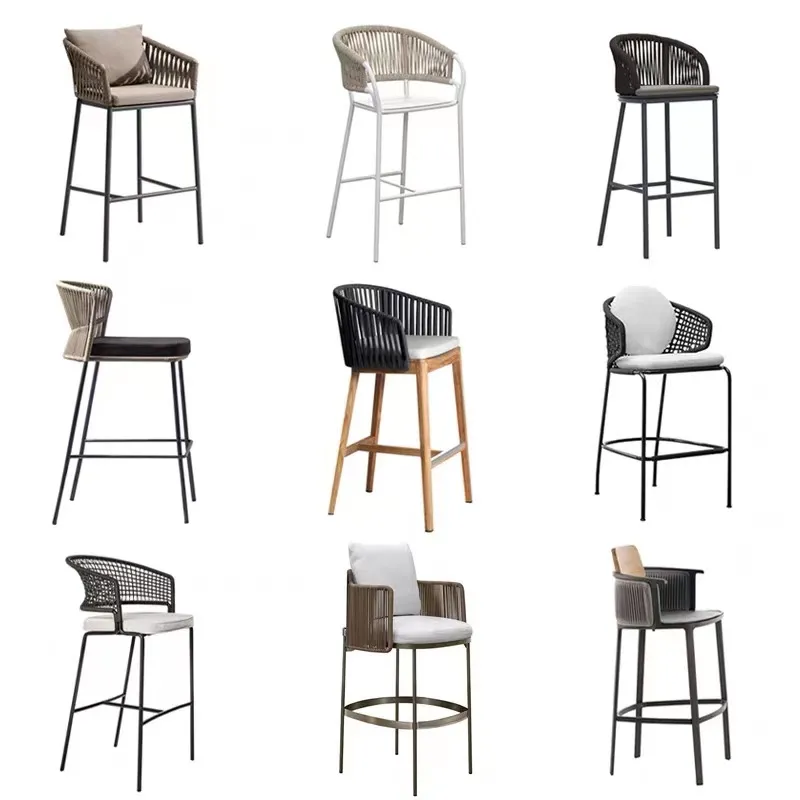 Plastic Kitchen Counter Height Bar Stools Rattan for Kitchen