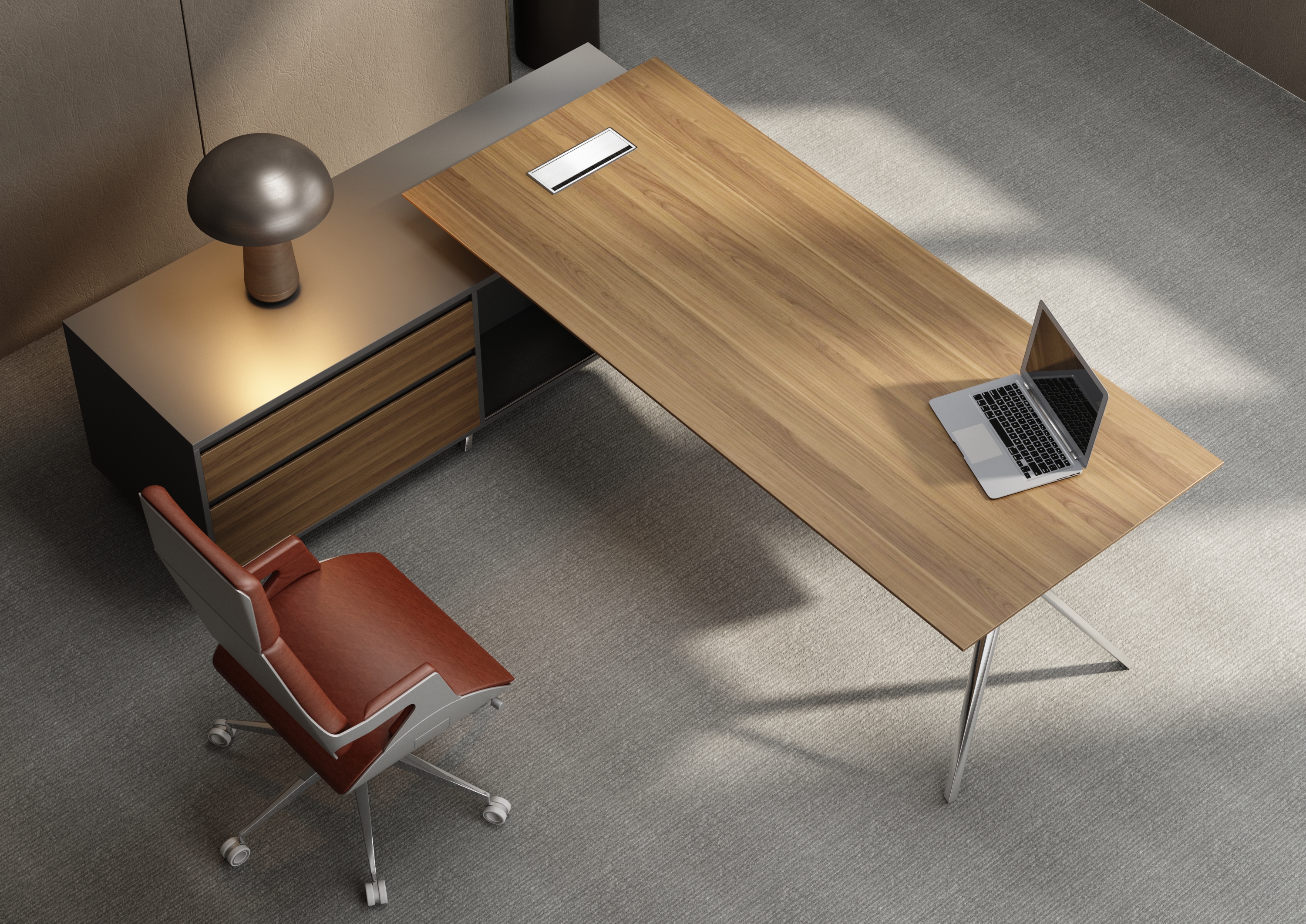 High Quality Luxury Wooden Computer Desk and File Cabinet Large Enterprises Ceo, , President, Executive Desk