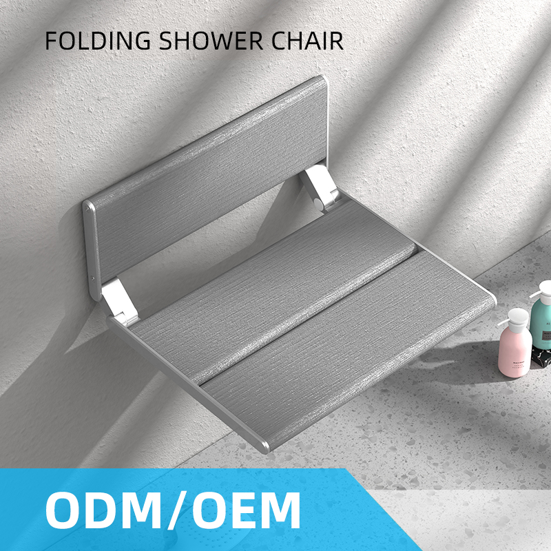 Aluminum Alloy &amp; Wooden Foldable Wall-Mounted Shoe Bench with Storage for Entryway Bathroom &amp; Hallway