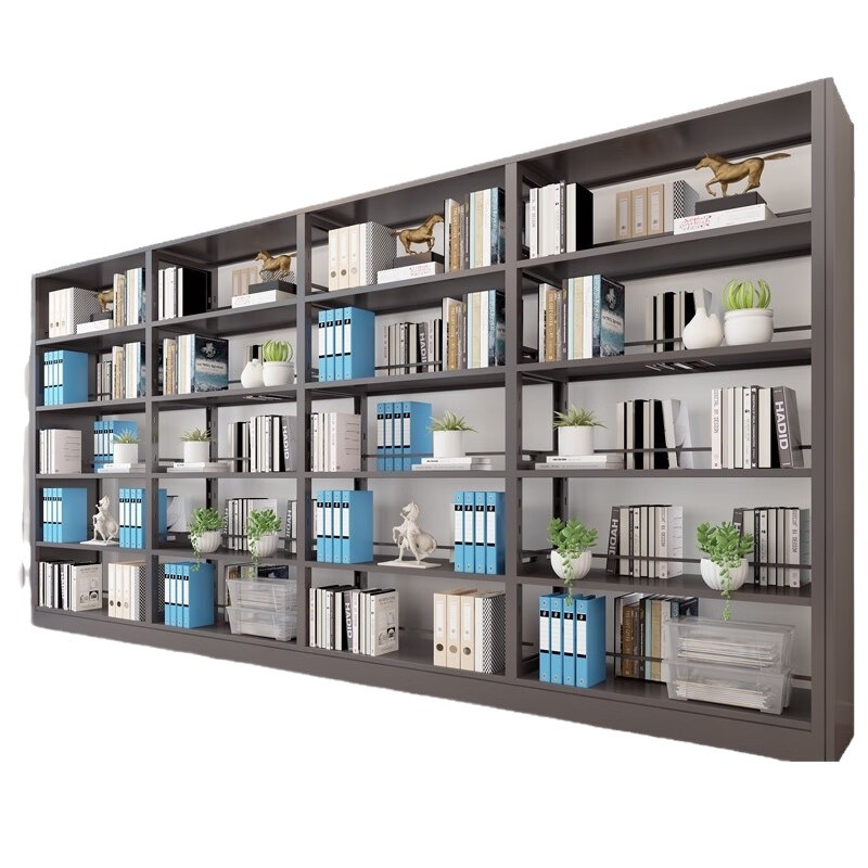 Home Steel Bookshelf Free Combination Floor Standing Shelf One-piece Wall-mounted Children's Multi-layer Library Bookcase