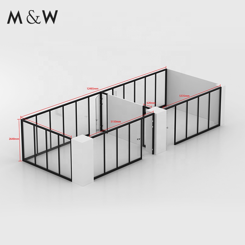 M&amp;W Commercial Furniture High Quality Panel Aluminium Frame Wall Soundproof Office Glass Partition