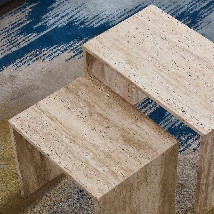 Classical Modern Design Outdoor Limestone Coffee Table End Table