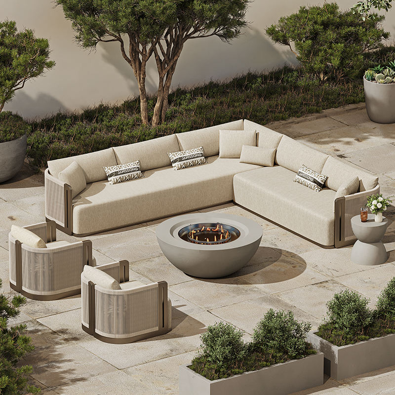 Hotel Outdoor Sofa Set Comfortable Villa Outdoor Sofa Garden Sofa Set Luxury Resort Outdoor Furniture Set Patio Outdoor Sofa Set