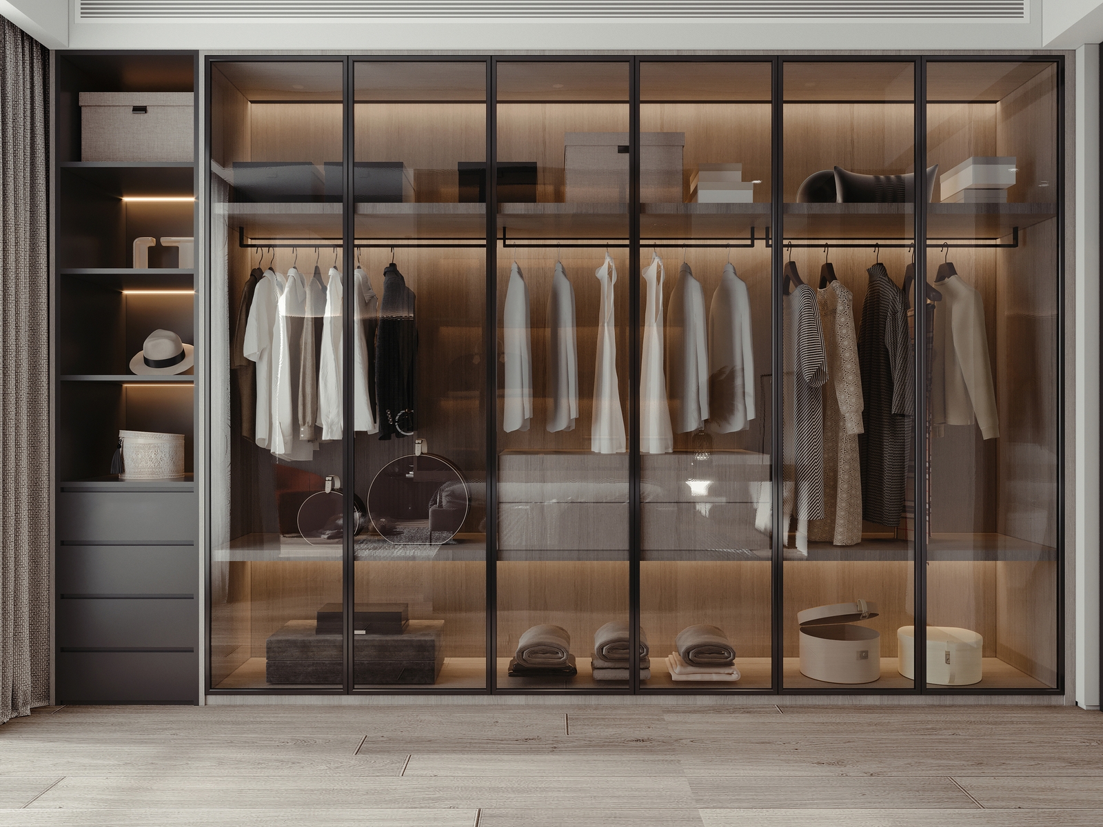 Modern Clothing Storage Wardrobe Furniture Set, Custom-made Bedroom Wooden Wardrobe and Closet Design.