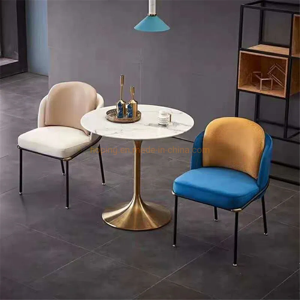 Stainless Steel Metal Living Room Nesting Coffee Table Side End Table with Marble Top Modern Restaurant Furniture
