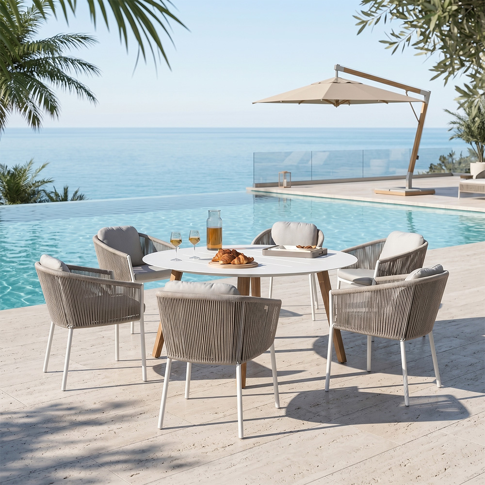 Modern Waterproof Rope Woven Balcony Outdoor Garden Furniture Sofa Set