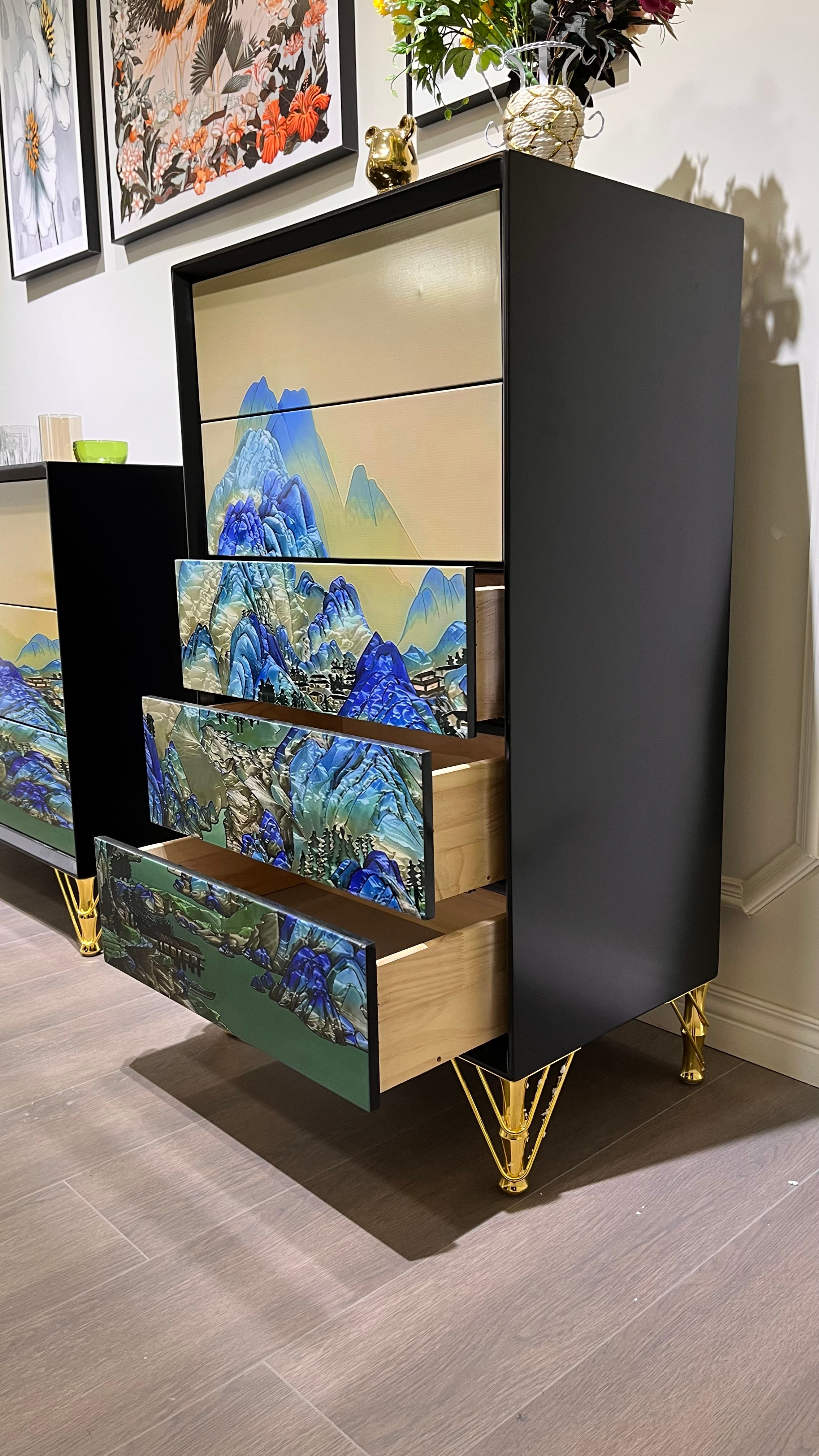 Luxury Wooden Living Room Bedroom Console and Side Table Modern Sideboard Buffet Cabinet for Dining Room Furniture