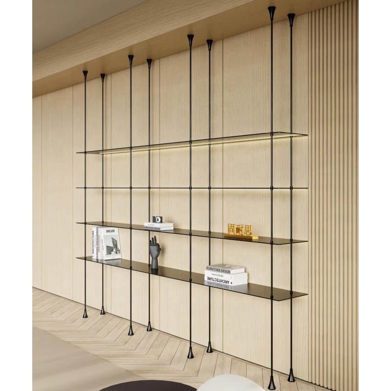 Home Office Open Bookshelf Metal Frame MDF Board Bookcase