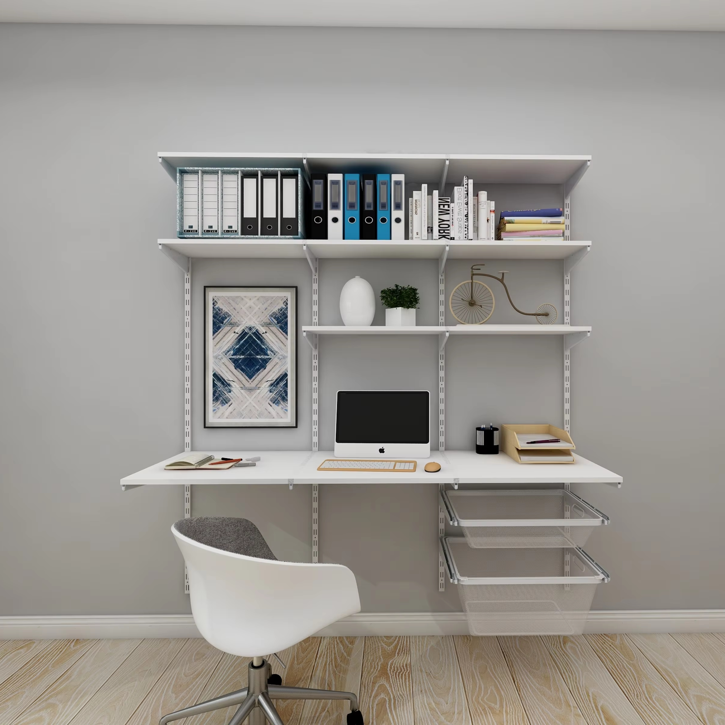 DIY Bookshelf Kit, Modern Wood Bookcase, Easy Assembly Storage Shelf for Home Office wall storage
