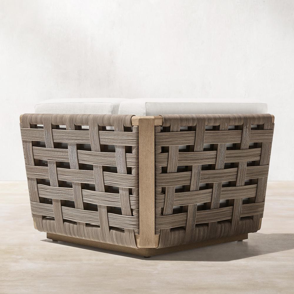 Customized Outdoor Solid Wood Furniture Combination Villa, Courtyard, Garden Leisure Designer Rope High-end Burmese Teak Sofa
