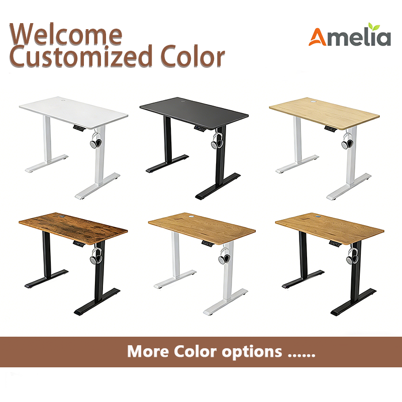 Motorized Writing Desk Silent Speed Reducer Motor Smart/Memorized Height Adjustment Ergonomic Design Gaming Motorized Desk
